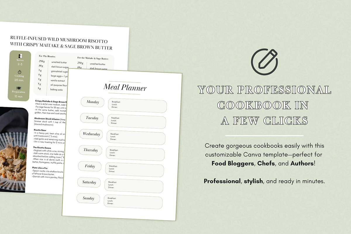 Canva Cookbook Template, a Stationery Template by PittaFinePrint (Photo 3 of 7)