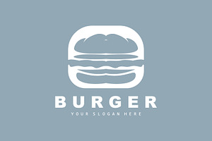 Burger Logo, Fast Food Design Bread