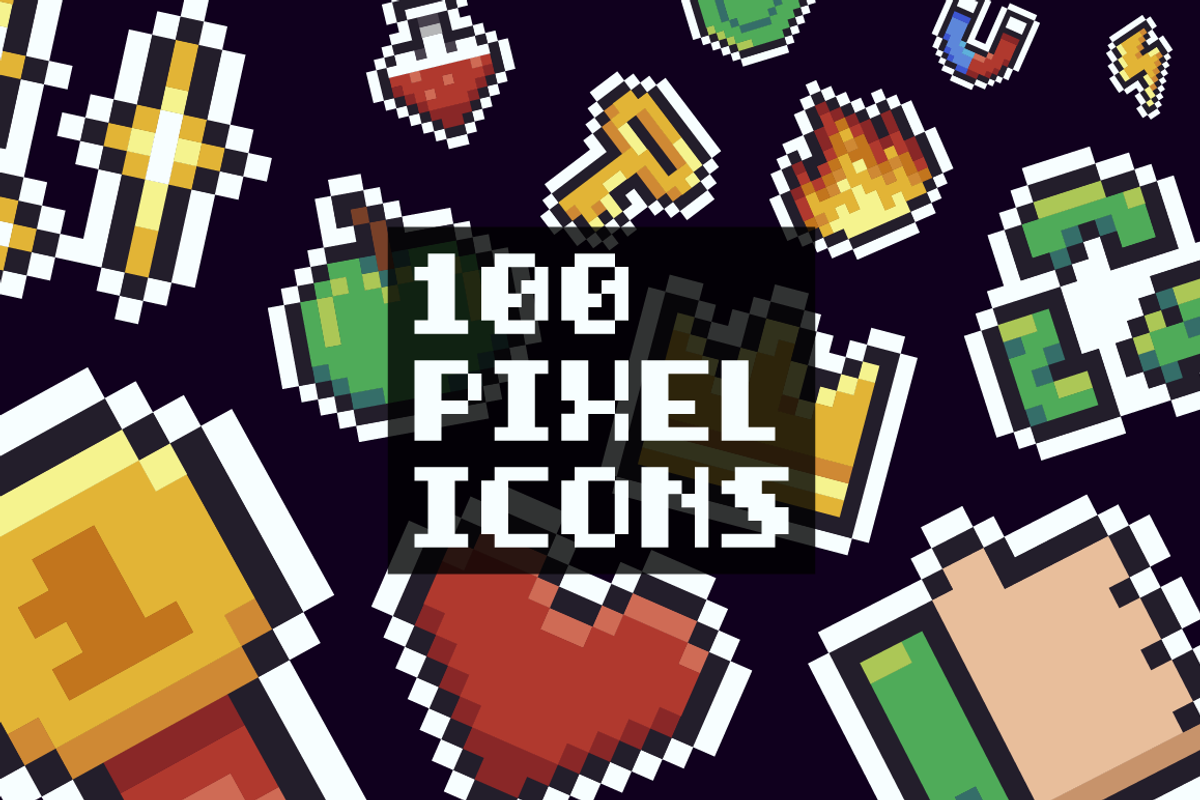 100 Pixel Icons, an Outline Icon by chewkotski (Photo 1 of 6)