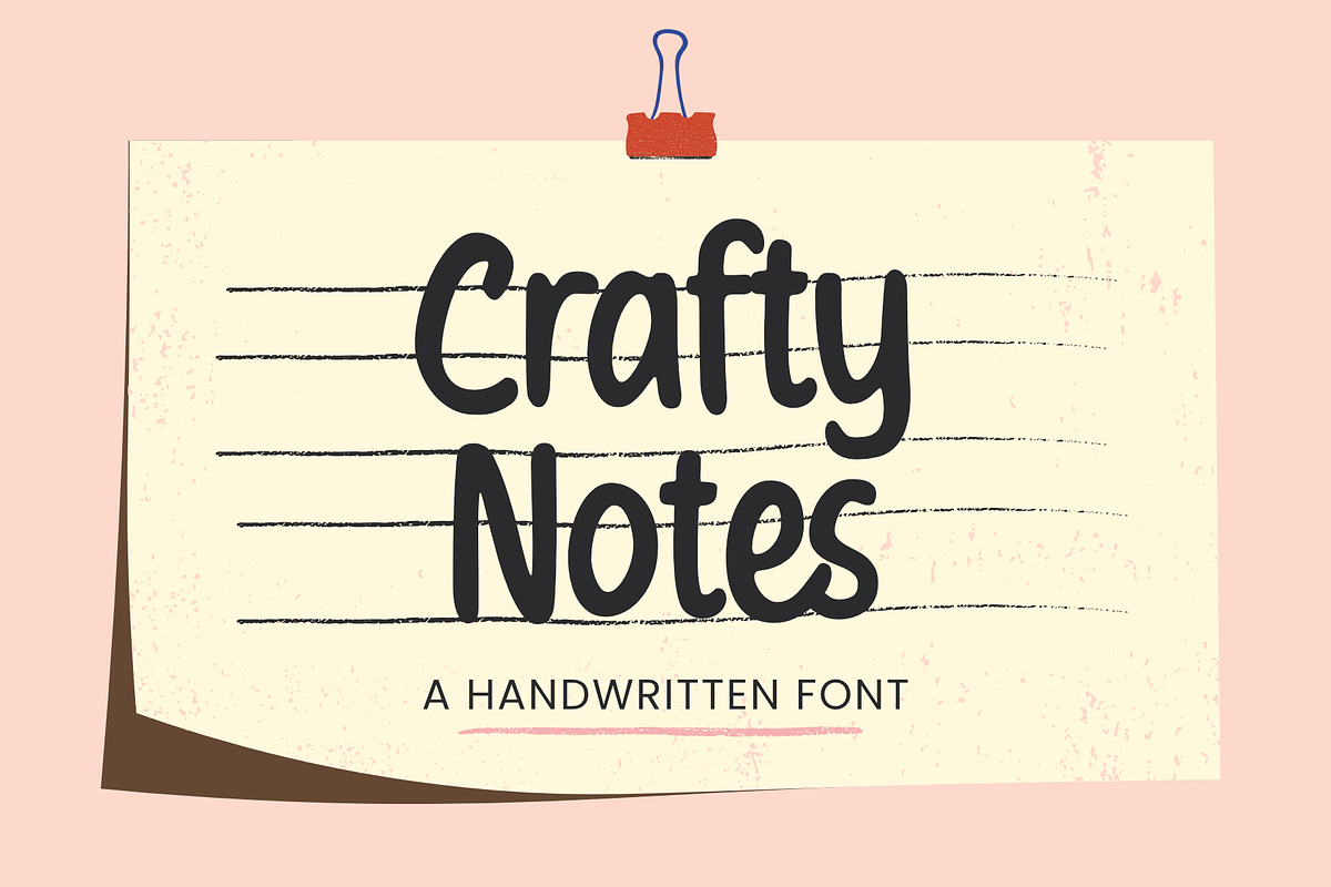 Crafty Notes - a Handwritten Font, a Script Font by Ali Hamidi (Photo 1 of 9)