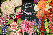 Cottage Garden Flowers Set 2, a Graphic by Digital Vintage (Thumbnail 1 of 2)