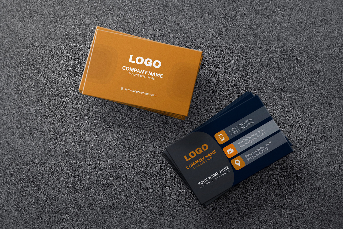 Orange Corporate Business Card, a Business Card Template by Vitoria's Collection (Photo 3 of 3)