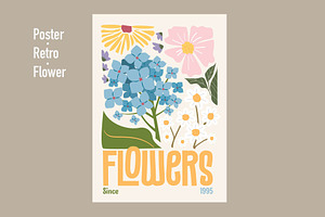 Poster flower - Retro