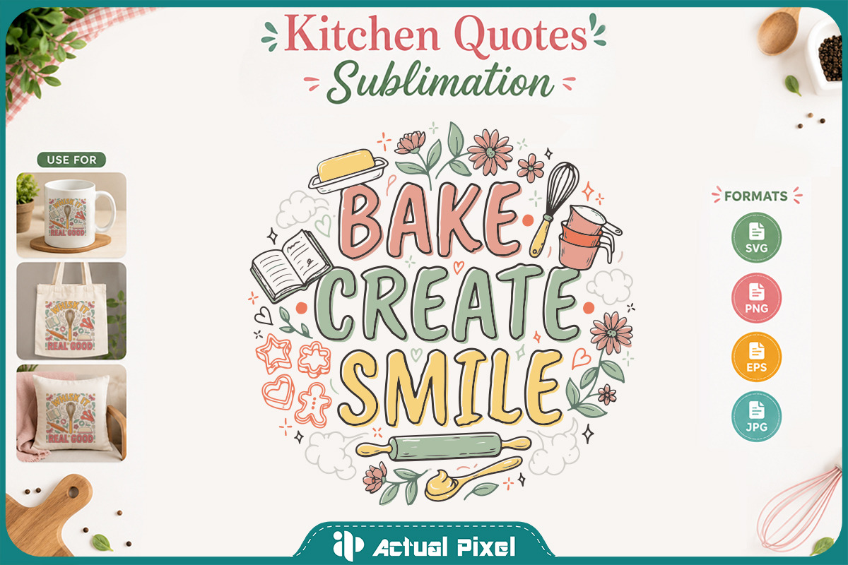 Kitchen Quotes Sublimation Bundle, a Decorative Illustration by Actual Pixel (Photo 2 of 12)