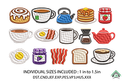 Cozy Breakfast Mini Embroidery x15, an Illustration by Craft Nest (Thumbnail 1 of 6)