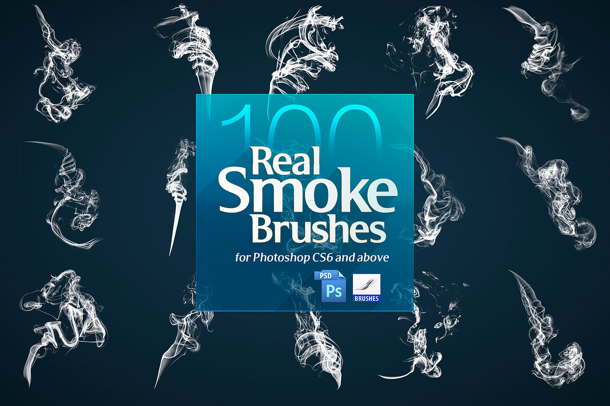 100 Real Smoke Brushes for Photoshop, a Brush Add-On by Creative Graphics (Photo 9 of 11)