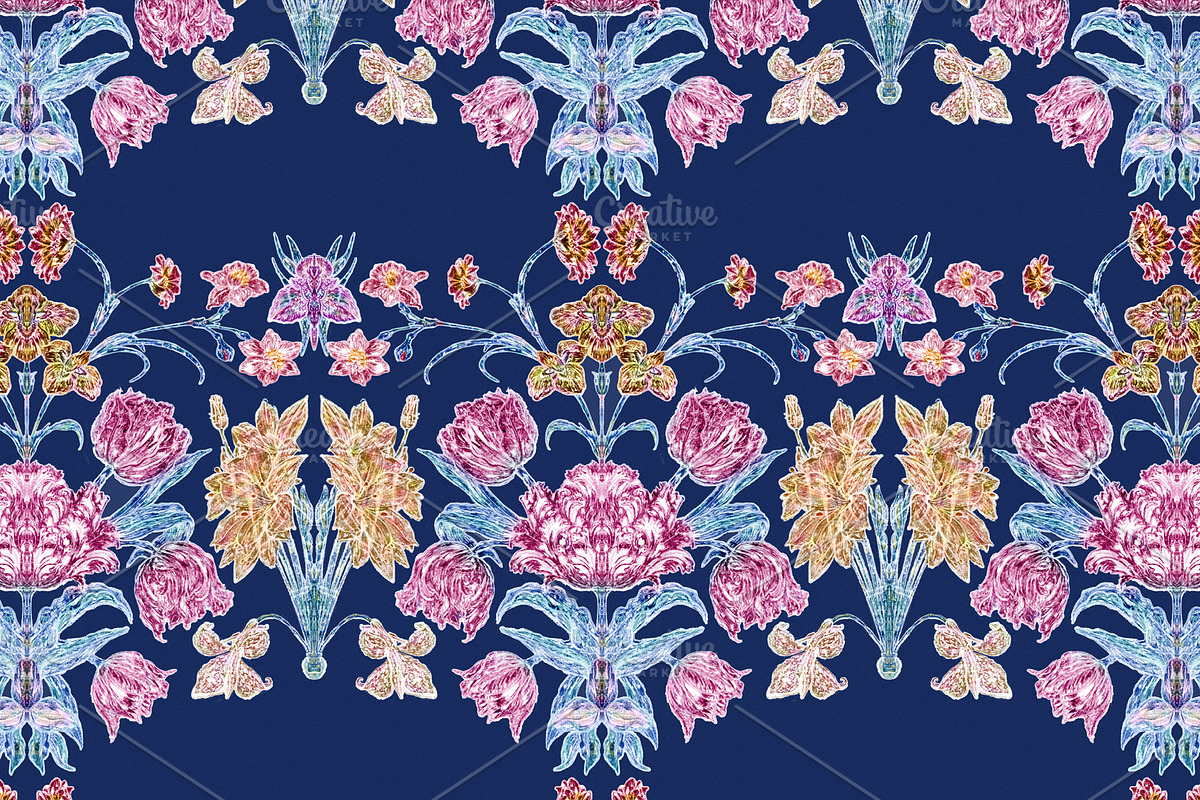 Modern Vintage floral pattern, a Pattern Graphic by YvY (Photo 5 of 7)