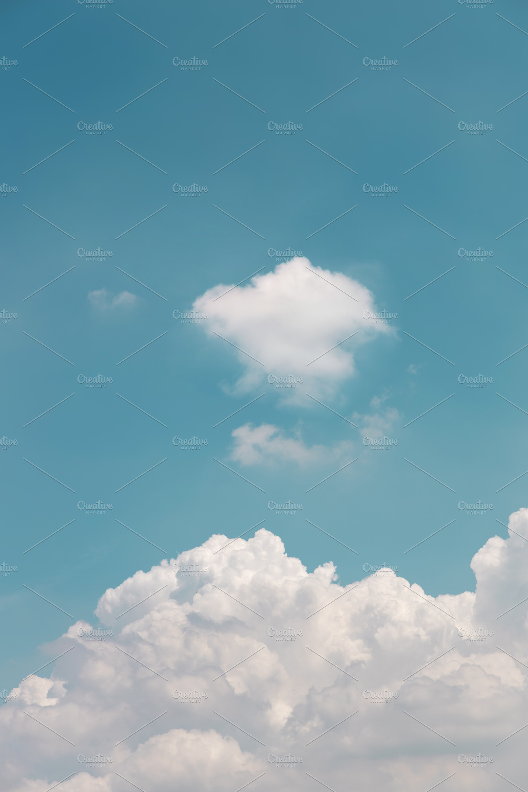 Clouds in the Blue Sky on Sunny Day, Nature Scenery, a Photo by salmon.black