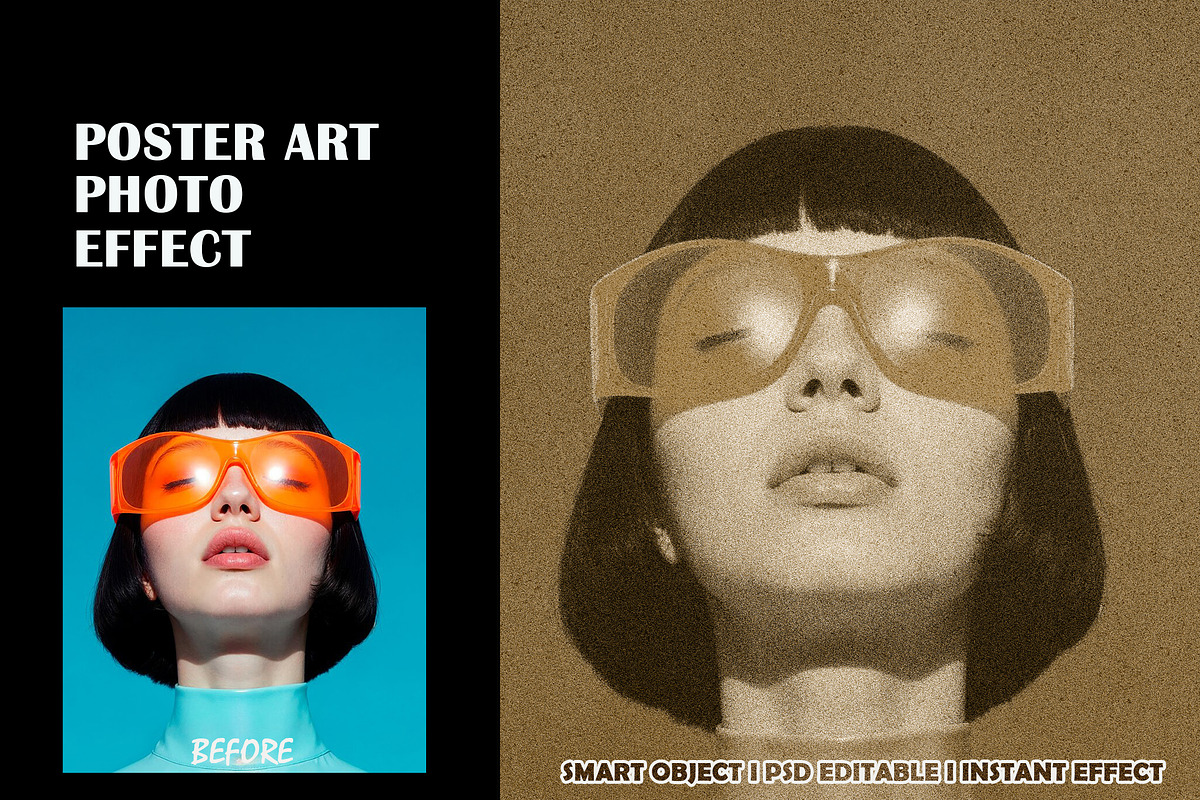Poster Art Photoshop Template, an Action Add-On by 3d_model_tifotizi (Photo 1 of 4)