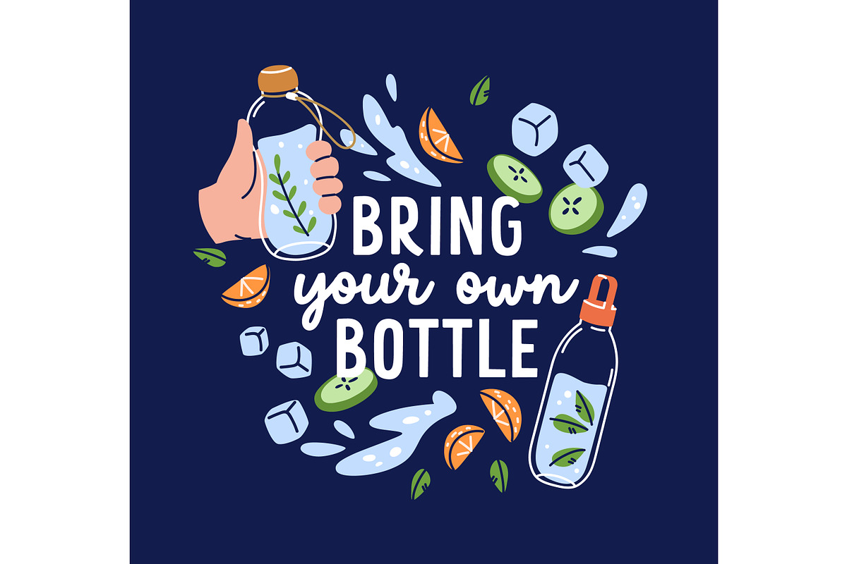Drink water card backgrounds set, a Food Illustration by Good Studio (Photo 3 of 6)