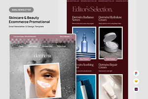 Dermera - Editorial Skincare Email, an UI Kit Template by productype1