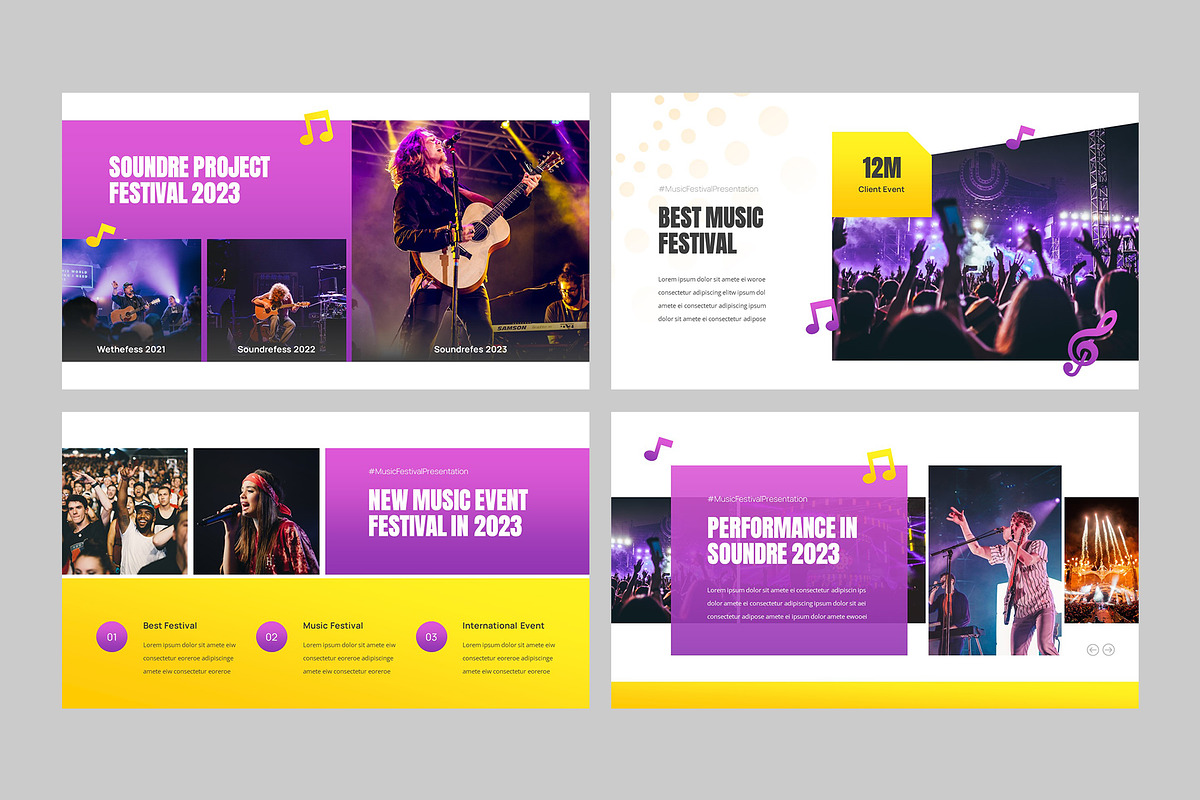 SOUNDRE - Music Festival Powerpoint, a Presentation Template by rgbryand (Photo 4 of 9)