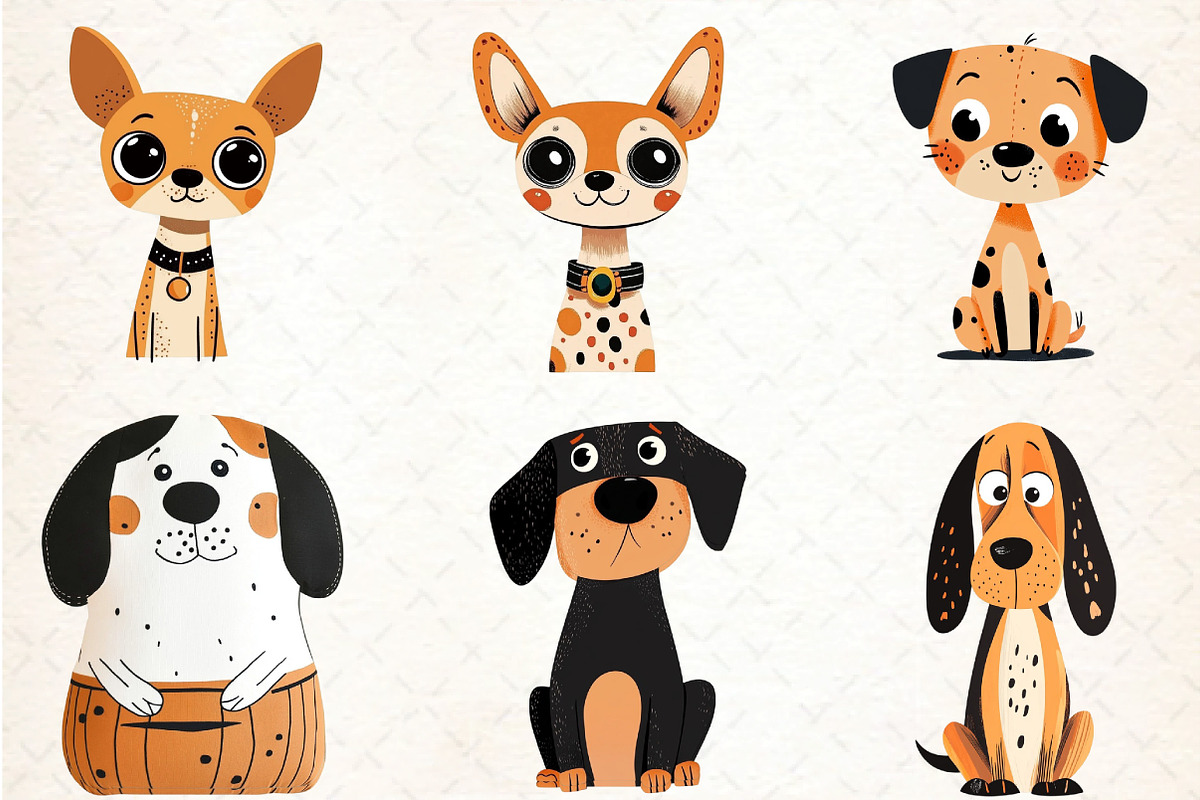 Quirky Dogs Hand-drawn Clipart Png, an Illustration by DreamCafeArt (Photo 7 of 8)