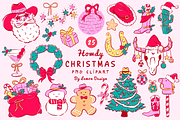 Howdy Christmas PNG Clipart Bundle, a Seasonal Illustration by LemonDesign (Thumbnail 1 of 3)