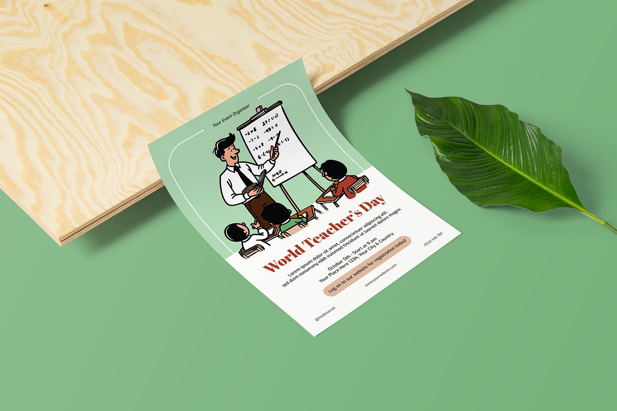 World Teacher’s Day Poster/ Flyer, a Flyer Template by Juru Rancang Graphic (Photo 2 of 3)