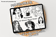 100 Woman Procreate Stamps, a Brush Add-On by Painter Creative Books (Thumbnail 1 of 9)