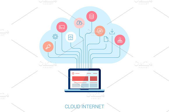 Flat Style Cloud Computing