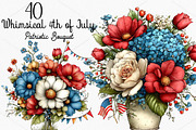 4th of July Patriotic Bouquet, a Seasonal Illustration by Canvas Craft (Thumbnail 1 of 7)