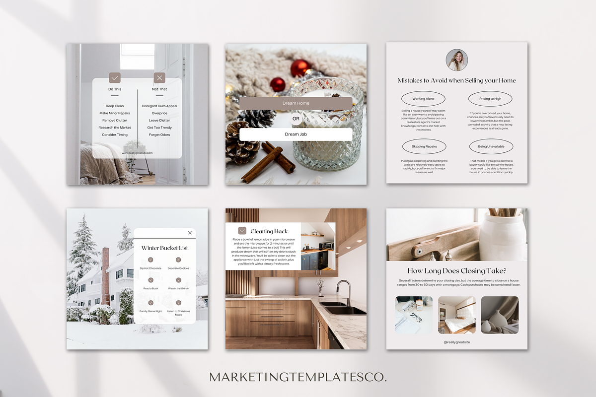 December Real Estate Posts, a Social Media Template by Marketing Templates Co. (Photo 3 of 9)