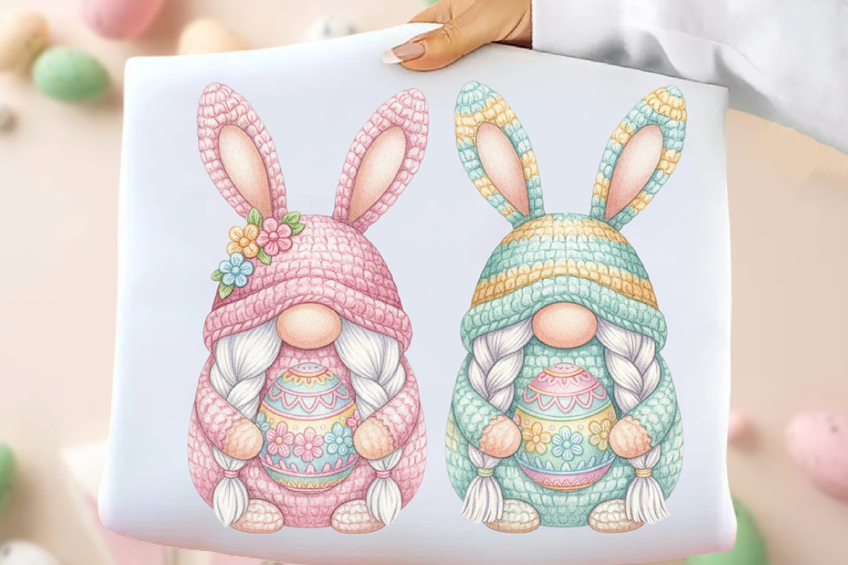 Faux Yarn Easter Bunny Gnome PNG, an Illustration by DreamArtGraphic (Photo 1 of 4)