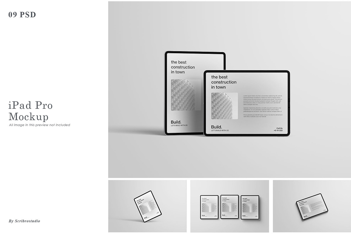 iPad Pro Mockup, an iPad Mockup by scribrostudio (Photo 1 of 10)