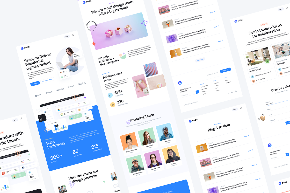 Coca - SaaS Landing Page Kit V1, an UI Kit Template by Sans Design (Photo 6 of 8)