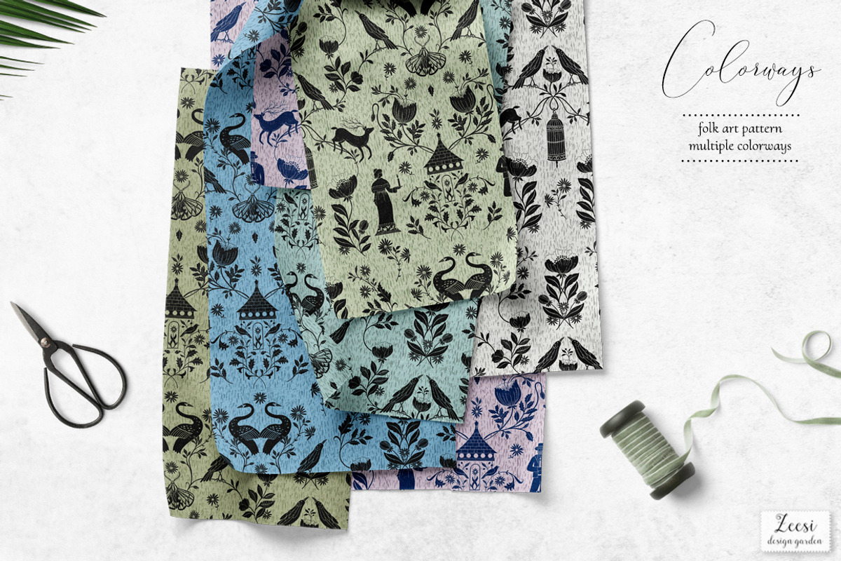 Homestead Linocut Patterns & Motifs, a Pattern Graphic by Zeesi Design Garden (Photo 2 of 11)