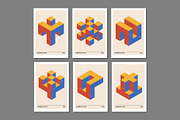 3D Geometry Printable Wall Art Set, a Background Graphic by C Design Studio (Thumbnail 18 of 28)