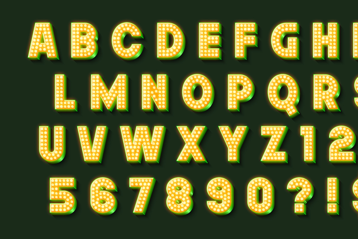 Modern bright lights alphabet, an Object Graphic by RevelStockart (Photo 8 of 8)