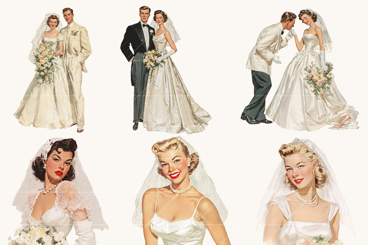 Vintage Wedding Bride and Grooms, a Person Illustration by Design Scotch (Photo 3 of 9)