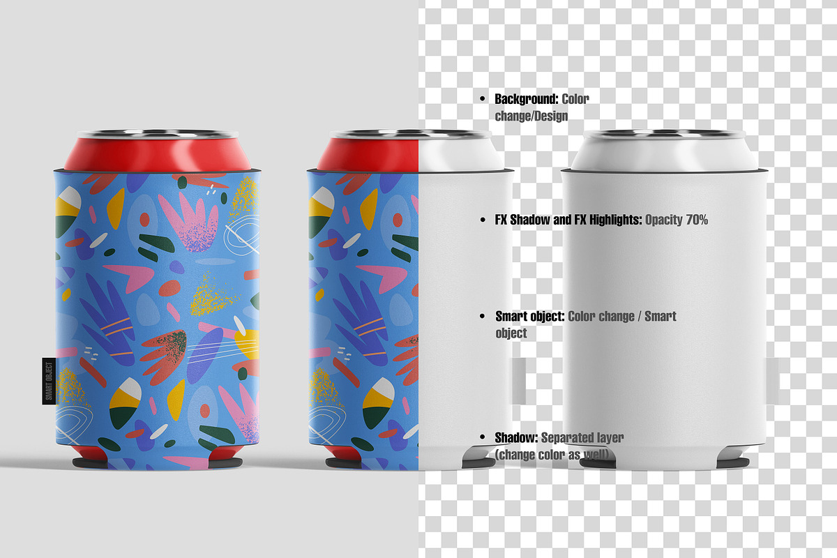 Can cooler mockup, can mockup mockup, a Packaging Mockup by GraphicVil (Photo 2 of 9)