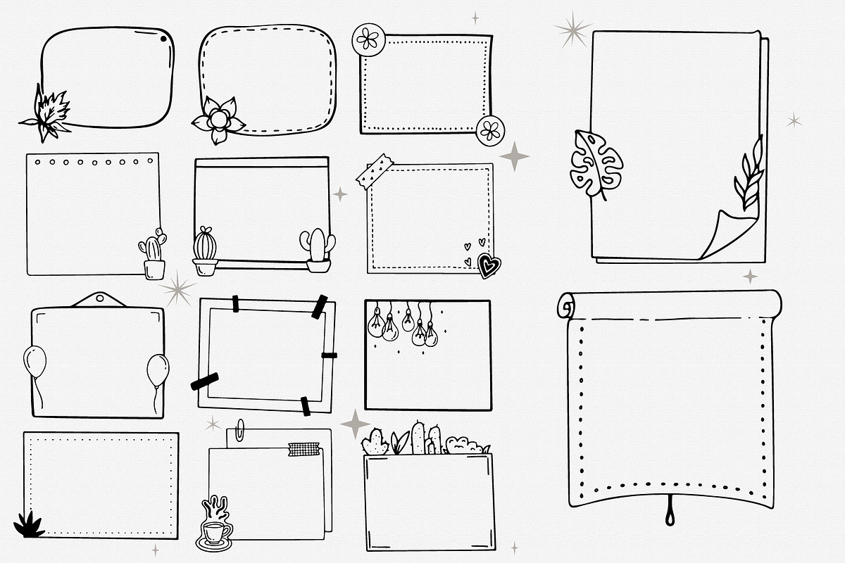55 hand drawn cute frame, a Decorative Illustration by Pikgura (Photo 5 of 5)