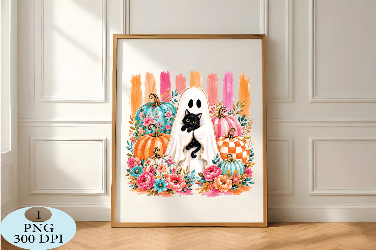 Striped Halloween Ghost PNG, a Seasonal Illustration by Daily.Designs (Photo 5 of 5)