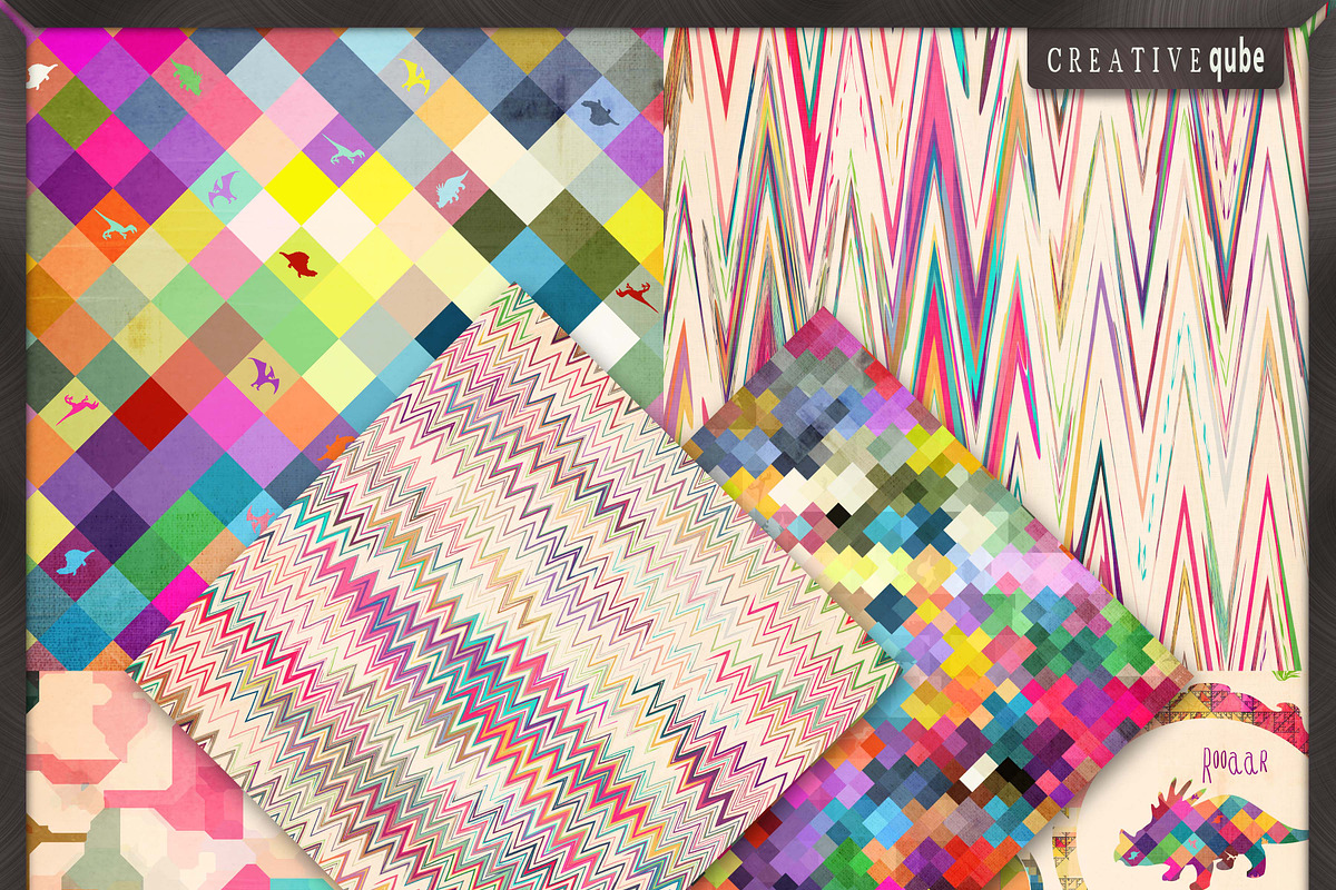 Dinosaur pattern digital paper preview 3