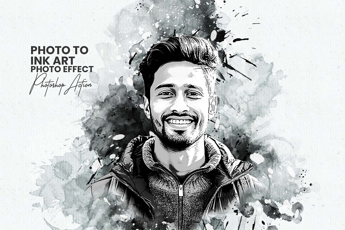 Photo to Ink Art Photoshop Action, an Action Add-On by MRI STUDIO (Photo 1 of 10)