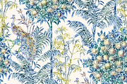 Peacock & Orange tree pattern, a Pattern Graphic by YvY (Thumbnail 2 of 3)
