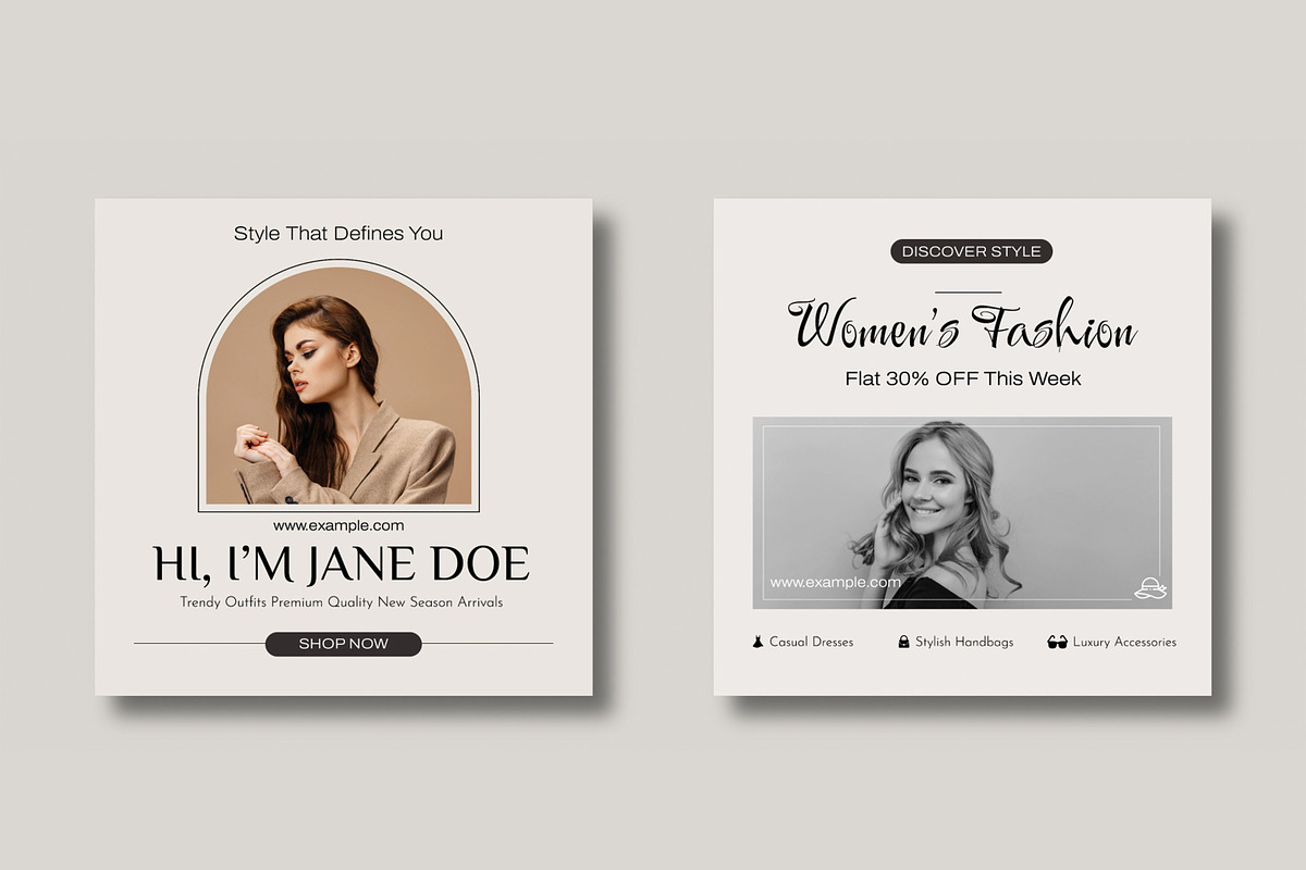 Minimal Fashion Social Media Post, a Social Media Template by MightyDesign (Photo 3 of 8)