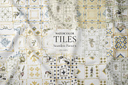 Watercolor Tiles Pattern Collection, a Pattern Graphic by MayaNavits (Thumbnail 1 of 13)