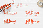 JustBecause font family -50%, a Script Font by VP Fonts (Thumbnail 2 of 8)