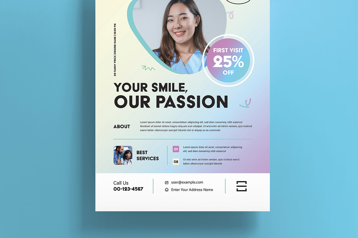 Dental Care Flyer Template Design preview 5