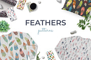 Feathers. Patterns, a Pattern Graphic by helgascandinavus (Thumbnail 1 of 6)