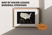 MLB Baseball Stadium Map Poster, a Poster Template by Nixon Design (Thumbnail 1 of 7)
