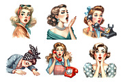 1950s Women Looking Surprised, an Illustration by Daily.Designs (Thumbnail 2 of 4)