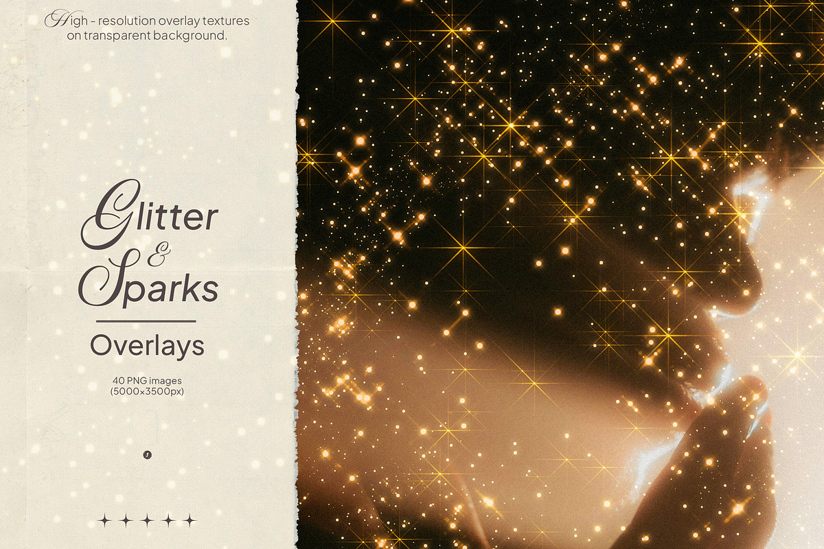 Glitter and Sparks Overlays, a Texture Graphic by Freezerondigital (Photo 1 of 12)