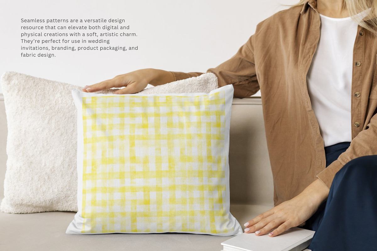 yellow gingham plaid pattern, a Pattern Graphic by Pink Studio Art (Photo 5 of 5)