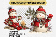 Whimsical Christmas Snowman Clipart, an Illustration by Dream Creation (Thumbnail 9 of 9)