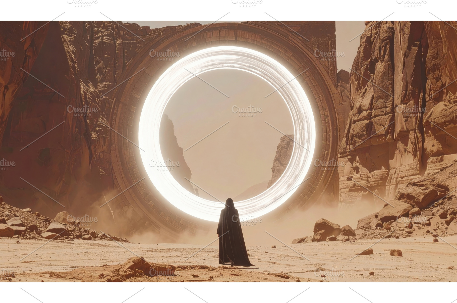 A cloaked figure approaches a, a Background Photo by Igor Tichonow