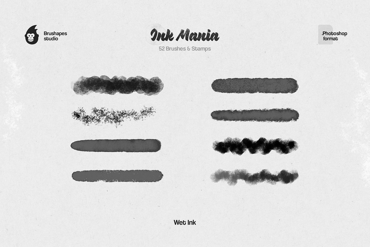 Ink Mania Photoshop Brushes, a Brush Add-On by brushapes.com (Photo 7 of 10)