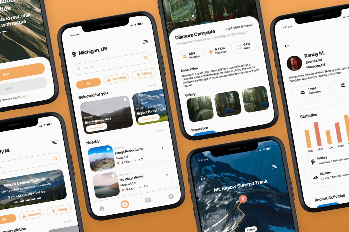 TrailSide - Camping & Hiking Mobile, an App Template by trabaskriya (Photo 3 of 5)
