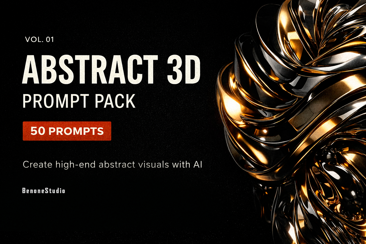 Abstract 3D Prompt Pack – 50 Prompts, a Background Graphic by BeNone Designs (Photo 1 of 6)